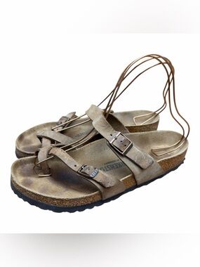Birkenstock Mayari shoes size L10 Brown Suede Two-strap Sandals